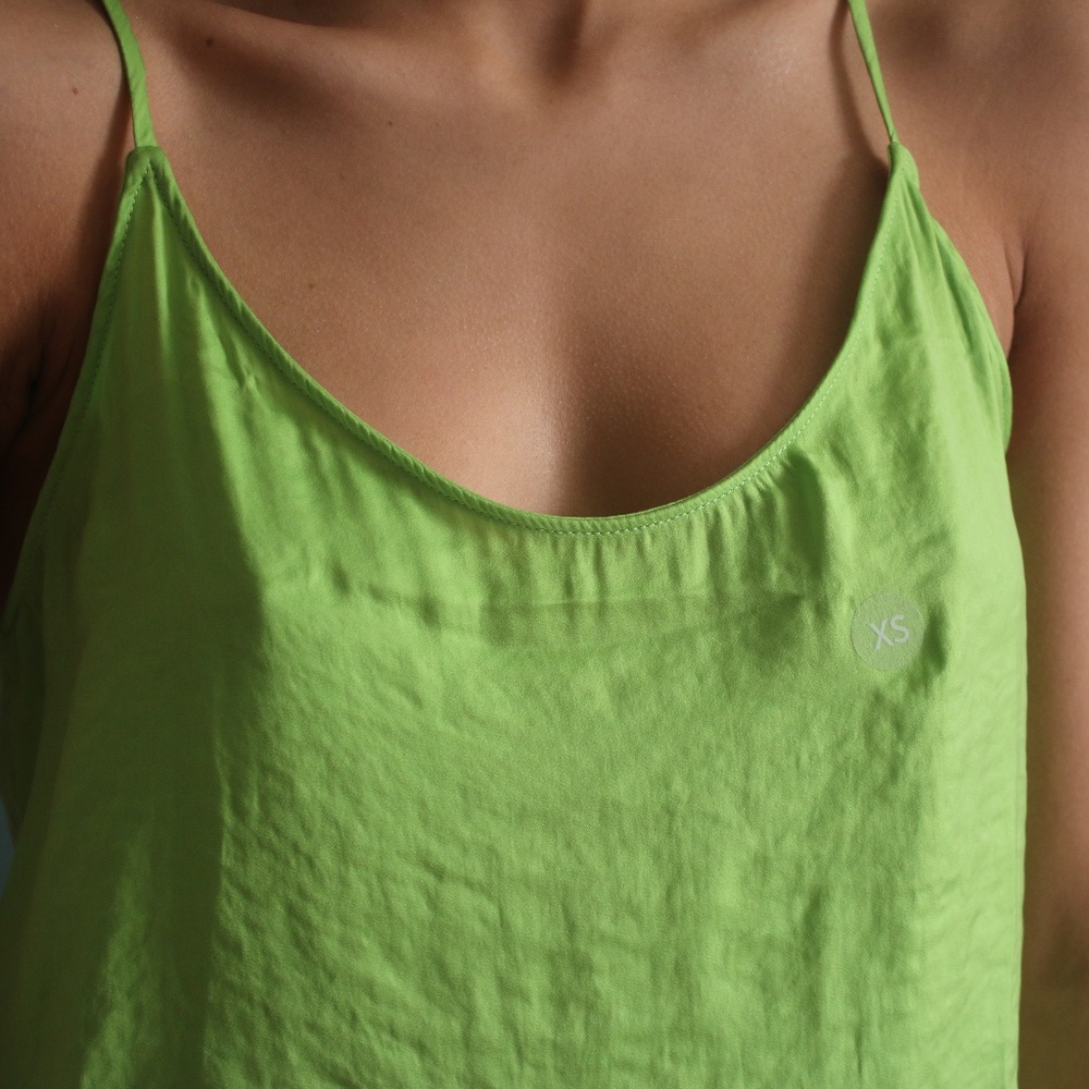 Lime Green Satin Pacsun Tank Top